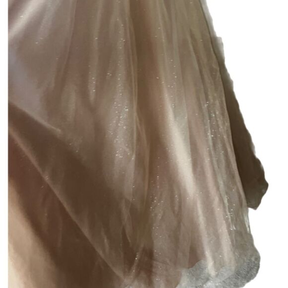 Jules & Cleo lace up glitter tule ball gown ROSEGOLD SIZE 18 - Picture 11 of 16